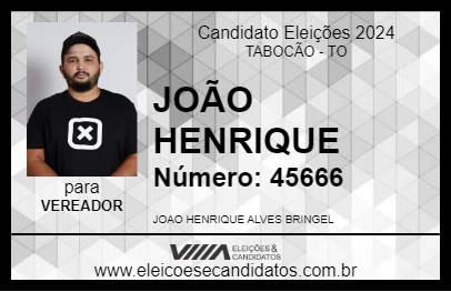 Candidato JOÃO HENRIQUE 2024 - TABOCÃO - Eleições