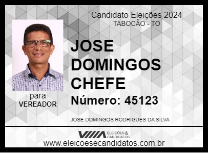 Candidato JOSE DOMINGOS CHEFE 2024 - TABOCÃO - Eleições