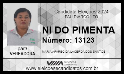 Candidato NI DO PIMENTA  2024 - PAU D\ARCO - Eleições