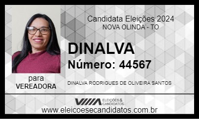 Candidato DINALVA 2024 - NOVA OLINDA - Eleições