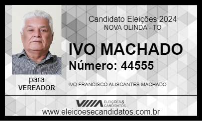 Candidato IVO MACHADO 2024 - NOVA OLINDA - Eleições