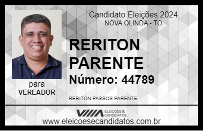 Candidato RERITON PARENTE 2024 - NOVA OLINDA - Eleições