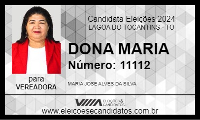 Candidato DONA MARIA 2024 - LAGOA DO TOCANTINS - Eleições