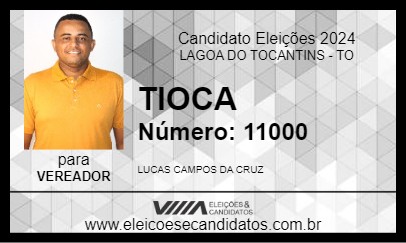 Candidato TIOCA 2024 - LAGOA DO TOCANTINS - Eleições