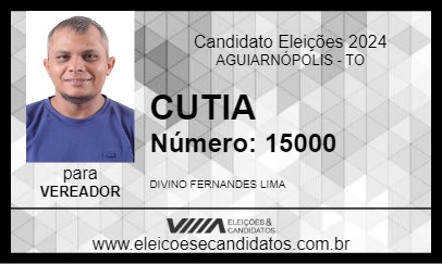 Candidato CUTIA 2024 - AGUIARNÓPOLIS - Eleições