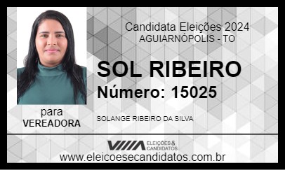 Candidato SOL RIBEIRO 2024 - AGUIARNÓPOLIS - Eleições