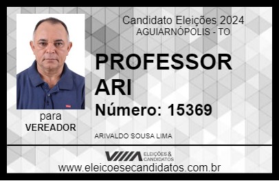 Candidato PROFESSOR ARI 2024 - AGUIARNÓPOLIS - Eleições