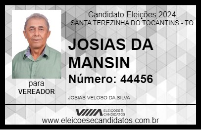 Candidato JOSIAS DA MANSINHA 2024 - SANTA TEREZINHA DO TOCANTINS - Eleições