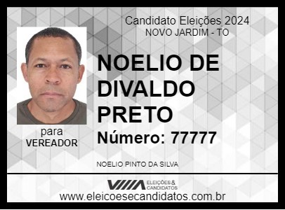 Candidato NOELIO DE DIVALDO PRETO 2024 - NOVO JARDIM - Eleições