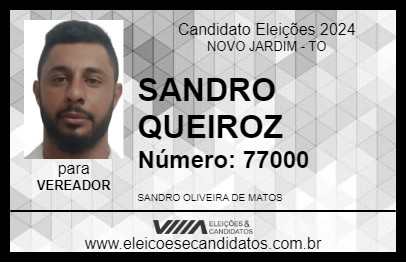 Candidato SANDRO QUEIROZ 2024 - NOVO JARDIM - Eleições