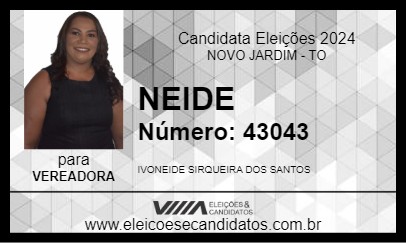 Candidato NEIDE 2024 - NOVO JARDIM - Eleições