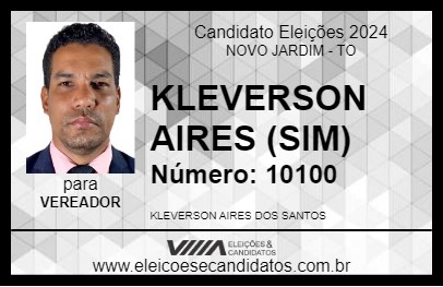 Candidato KLEVERSON AIRES (SIM) 2024 - NOVO JARDIM - Eleições