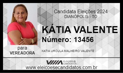 Candidato KÁTIA VALENTE 2024 - DIANÓPOLIS - Eleições