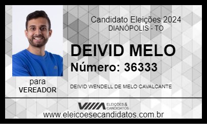 Candidato DEIVID  MELO 2024 - DIANÓPOLIS - Eleições