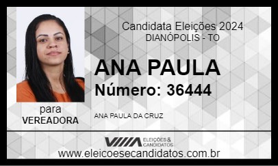 Candidato ANA PAULA 2024 - DIANÓPOLIS - Eleições