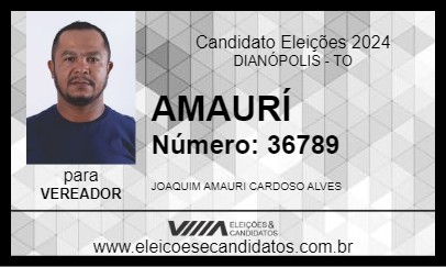 Candidato AMAURÍ 2024 - DIANÓPOLIS - Eleições