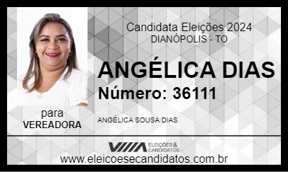 Candidato ANGÉLICA DIAS 2024 - DIANÓPOLIS - Eleições