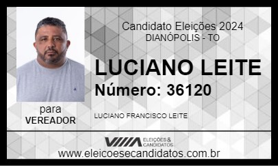 Candidato LUCIANO LEITE 2024 - DIANÓPOLIS - Eleições