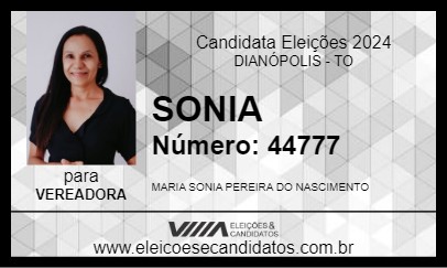 Candidato SONIA 2024 - DIANÓPOLIS - Eleições