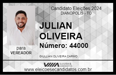 Candidato JULIAN OLIVEIRA 2024 - DIANÓPOLIS - Eleições