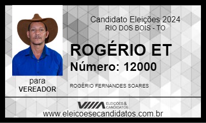 Candidato ROGÉRIO ET 2024 - RIO DOS BOIS - Eleições