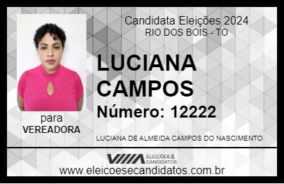 Candidato LUCIANA CAMPOS 2024 - RIO DOS BOIS - Eleições