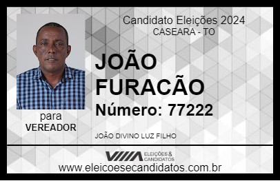 Candidato JOÃO FURACÃO 2024 - CASEARA - Eleições