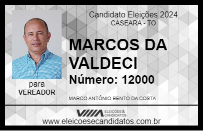 Candidato MARCOS DA VALDECI 2024 - CASEARA - Eleições