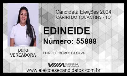 Candidato EDINEIDE 2024 - CARIRI DO TOCANTINS - Eleições