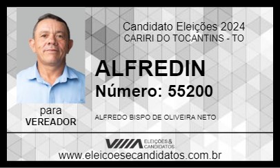 Candidato ALFREDIN 2024 - CARIRI DO TOCANTINS - Eleições