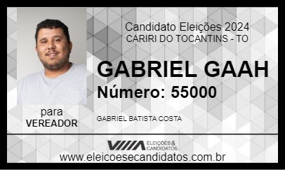 Candidato GABRIEL GAAH 2024 - CARIRI DO TOCANTINS - Eleições