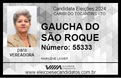 Candidato GAUCHA DO SÃO ROQUE 2024 - CARIRI DO TOCANTINS - Eleições