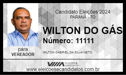 Candidato WILTON DO GÁS 2024 - PARANÃ - Eleições