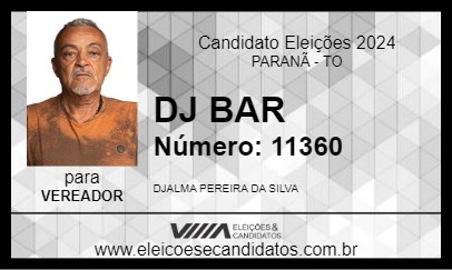 Candidato DJ BAR 2024 - PARANÃ - Eleições