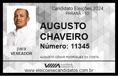 Candidato AUGUSTO CHAVEIRO 2024 - PARANÃ - Eleições