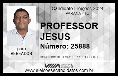 Candidato PROFESSOR JESUS 2024 - PARANÃ - Eleições