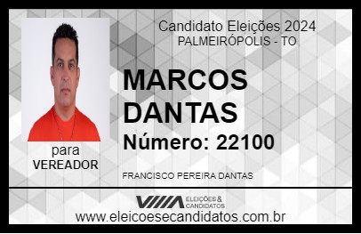 Candidato MARCOS DANTAS 2024 - PALMEIRÓPOLIS - Eleições