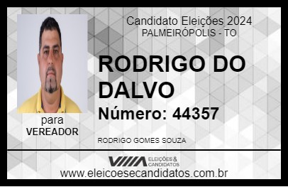 Candidato RODRIGO DO DALVO 2024 - PALMEIRÓPOLIS - Eleições