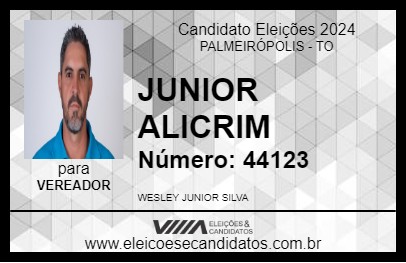 Candidato JUNIOR ALICRIM 2024 - PALMEIRÓPOLIS - Eleições