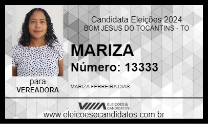 Candidato MARIZA 2024 - BOM JESUS DO TOCANTINS - Eleições