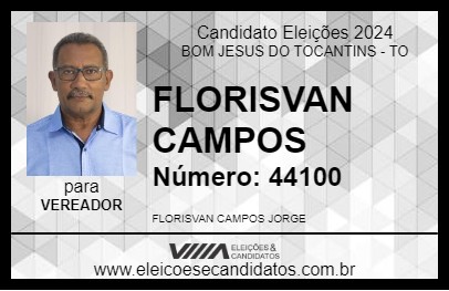 Candidato FLORISVAN CAMPOS 2024 - BOM JESUS DO TOCANTINS - Eleições