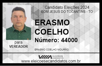 Candidato ERASMO COELHO 2024 - BOM JESUS DO TOCANTINS - Eleições