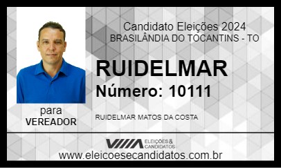 Candidato RUIDELMAR 2024 - BRASILÂNDIA DO TOCANTINS - Eleições