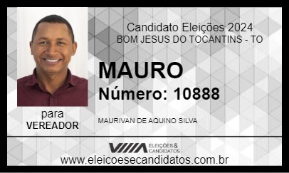 Candidato MAURO 2024 - BOM JESUS DO TOCANTINS - Eleições