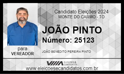 Candidato JOÃO PINTO 2024 - MONTE DO CARMO - Eleições