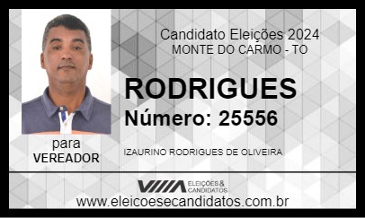 Candidato RODRIGUES 2024 - MONTE DO CARMO - Eleições