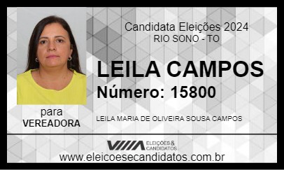 Candidato LEILA CAMPOS 2024 - RIO SONO - Eleições