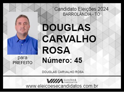 Candidato DOUGLAS CARVALHO ROSA 2024 - BARROLÂNDIA - Eleições