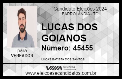 Candidato LUCAS DOS GOIANOS  2024 - BARROLÂNDIA - Eleições