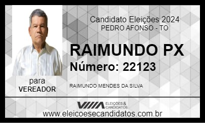 Candidato RAIMUNDO PX 2024 - PEDRO AFONSO - Eleições